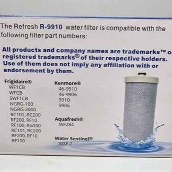 NIB Refresh Refrigerator Filters R-9910, Lot of 3 - see photos for compatibility - Picture 5 of 5